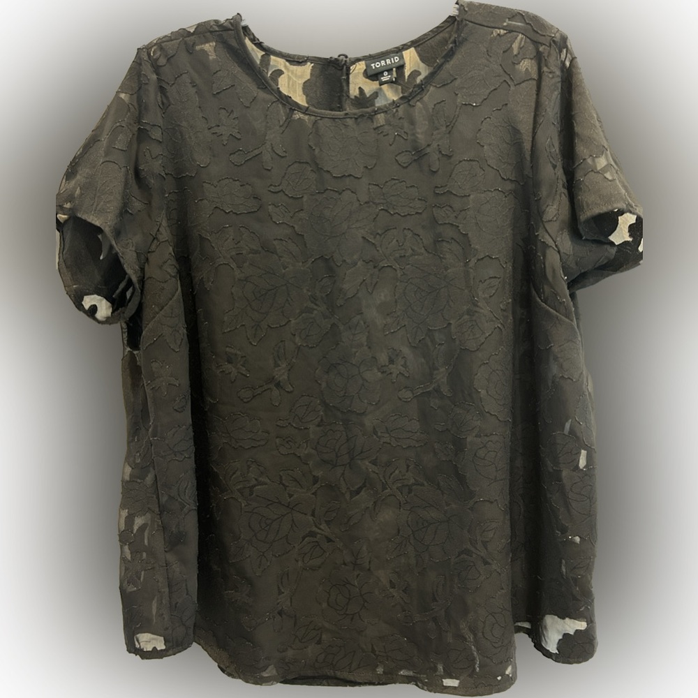Torrid Black Lace See Through Top